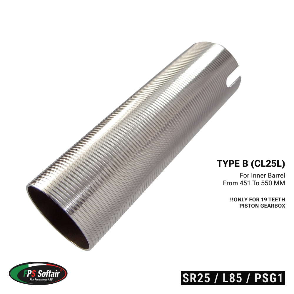 FPS Softair Stainless Steel Cylinder for L85 / SR25 / PSG1 (451–550mm Inner Barrel) (CL25L)