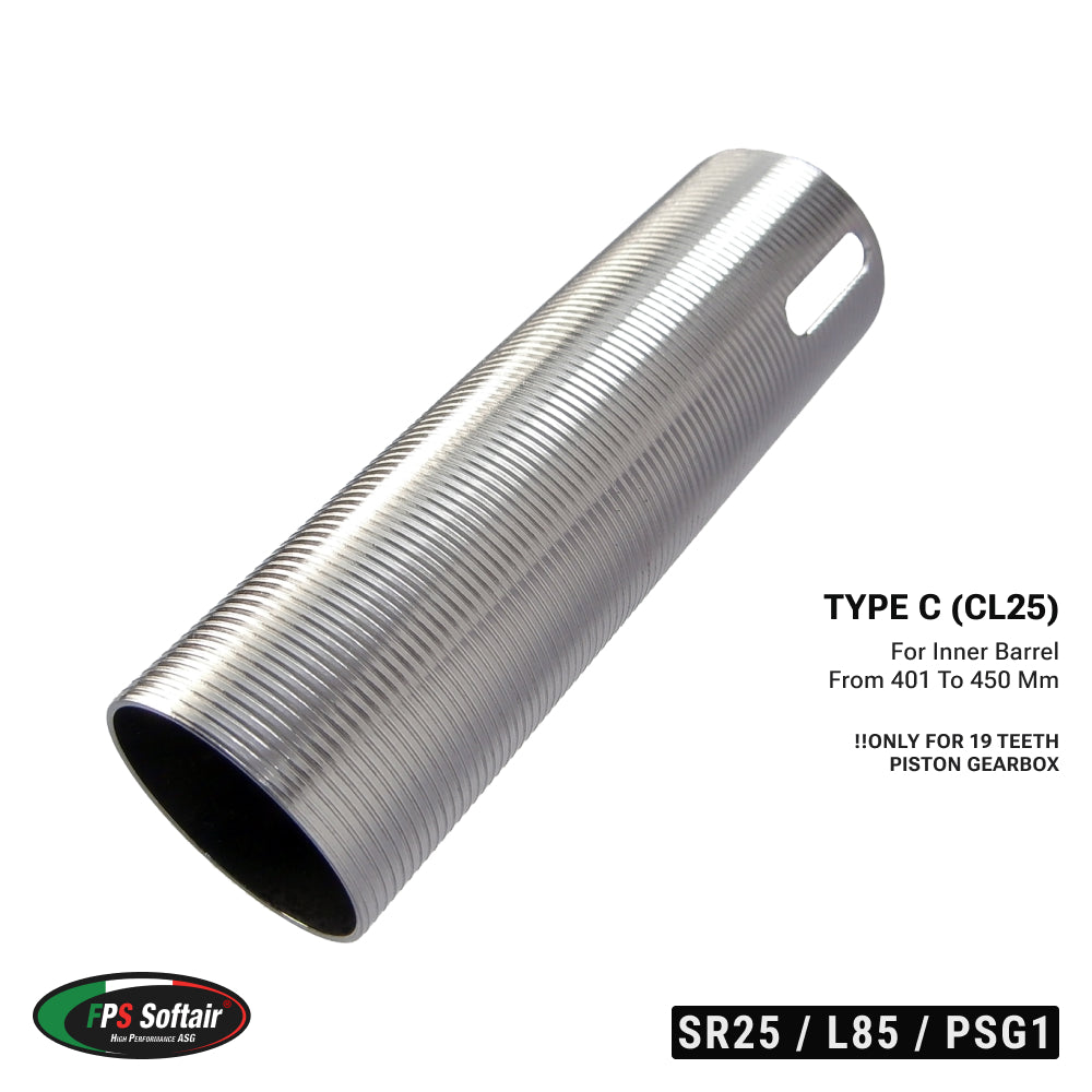 FPS Softair Stainless Steel Cylinder for L85 / SR25 / PSG1 (401–450mm Inner Barrel) (CL25)