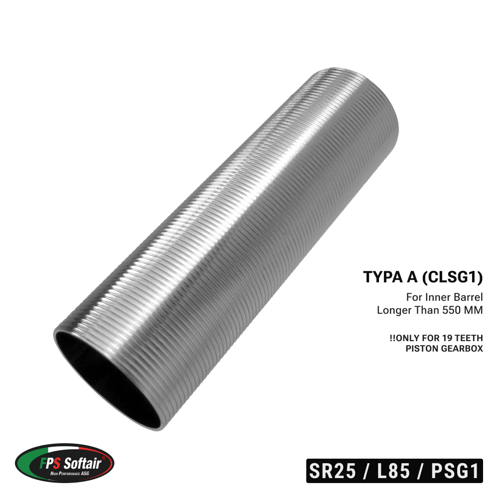 FPS Softair Stainless Steel Cylinder for L85 / SR25 / PSG1 (Inner Barrel Longer Than 550mm) (CLSG1)