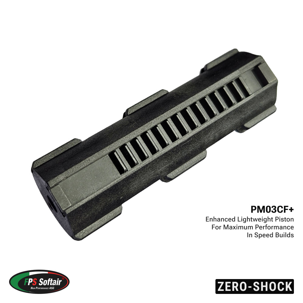 FPS ZERO-SHOCK Carbon Fiber Lightened Airsoft Piston Full Metal Teeth (PM03CF+)