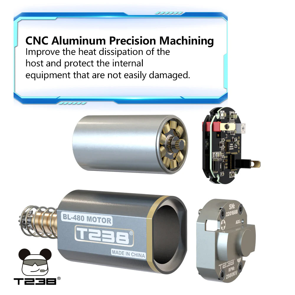 T238 High-Speed Brushless Motor for Airsoft AEG