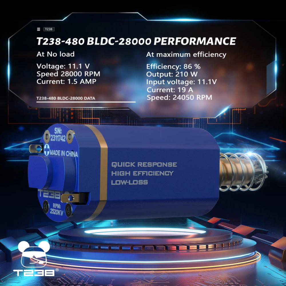 T238 Quick Response High-Efficiency Low-Loss AEG Brushless Motor